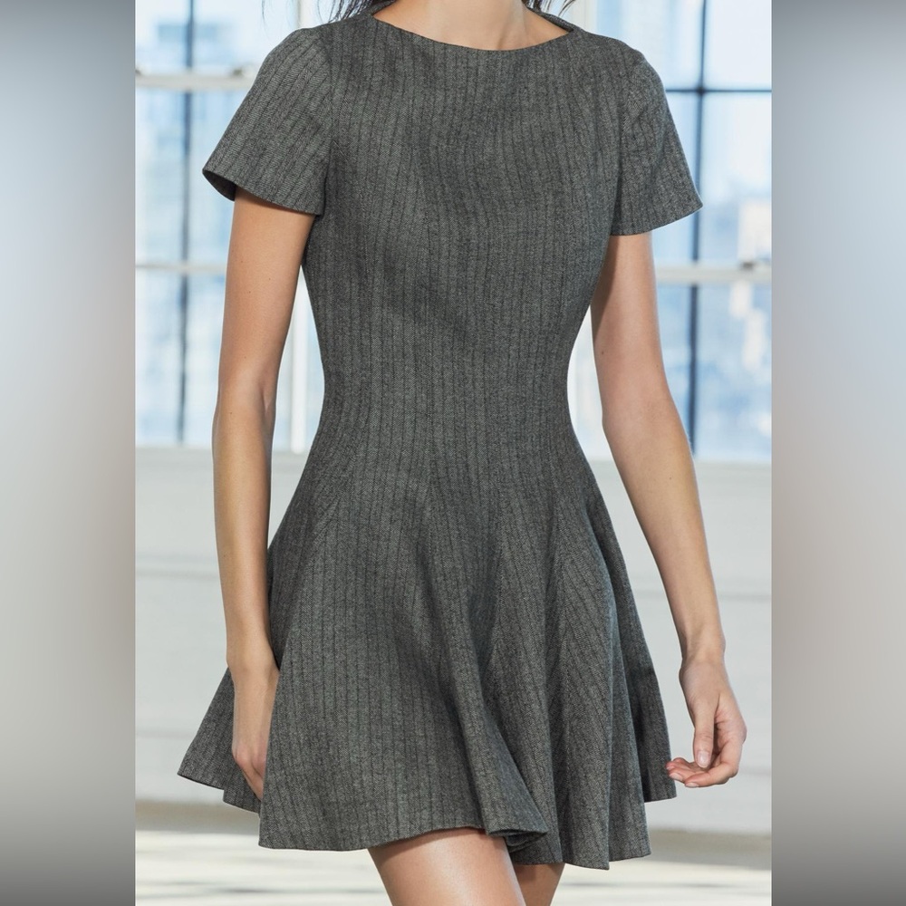 Worn once Zara fit and flare herringbone pattern dress